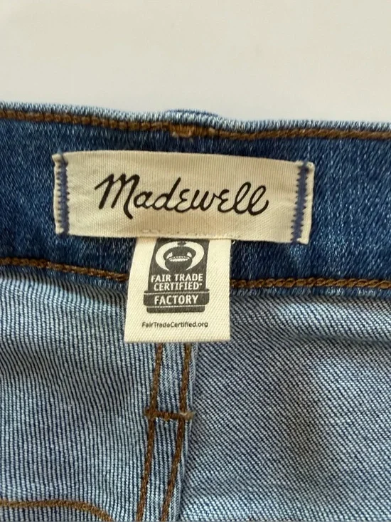 Madewell Jeans Womens 29 Mid Rise Kick Out Crop Stretch Raw Hem - Picture 6 of 12